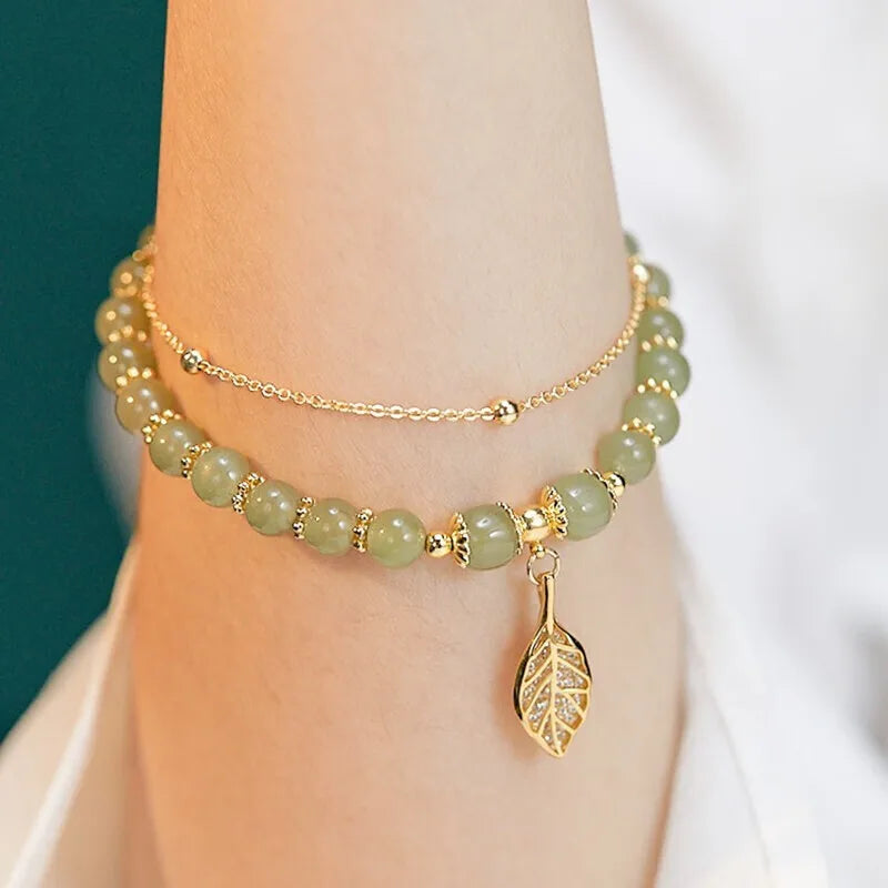 Emerald Glow Gold Bracelet