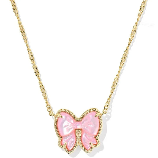 Colorful bow fashion necklace for women ins sweet and simple princess dopamine simple clavicle chain jewelry